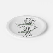 Assiettes En Carton Poisson volant Main Tirée Océan Créature (Angle)