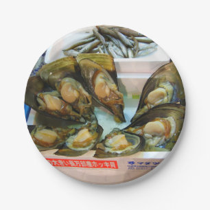 Assiettes En Carton Poissons de moules géantes Tsukiji, Tokyo, Japon
