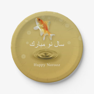 Assiettes En Carton Poissons heureux de Norooz - plaque à papier