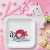 Assiettes En Carton Poissons Mignons Dans L'Eau (Fête)
