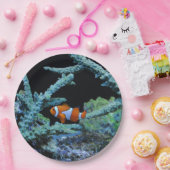 Assiettes En Carton Poissons mignons de clown dans le corail (Fête)