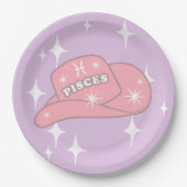 Assiettes En Carton Poissons modernes Zodiac Cowgirl Casquette Lilac P (Devant)