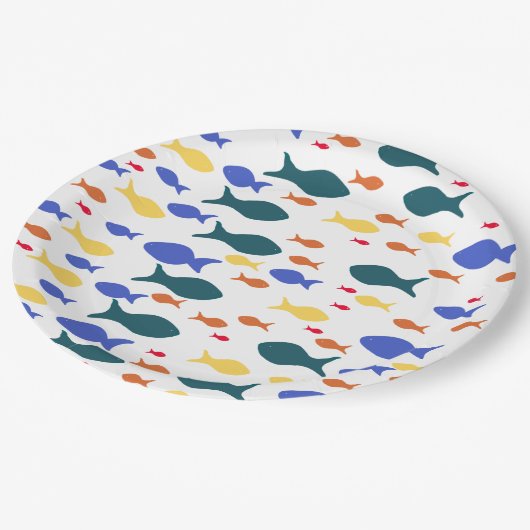 Assiettes En Carton Poissons Plaques de papier personnalisées (Angle)