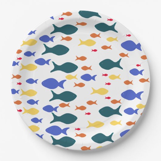 Assiettes En Carton Poissons Plaques de papier personnalisées (Devant)