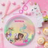 Assiettes En Carton Poitrine de sirène Poitrine foncée Cute Arc-en-cie (Fête)