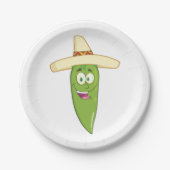 Assiettes En Carton Poivre au chili vert souriant (Devant)