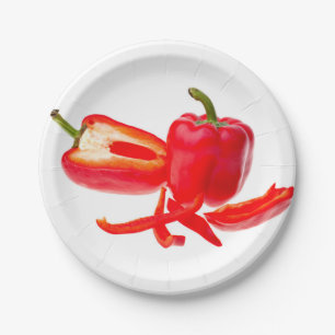 Assiettes En Carton Poivre rouge