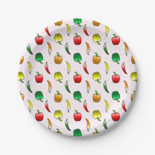 Assiettes En Carton Poivrons et poivrons doux longs