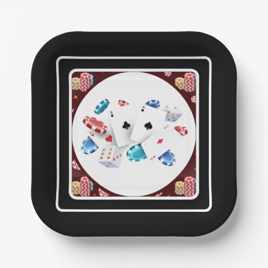 Assiettes En Carton Poker Night Fun (Recto)