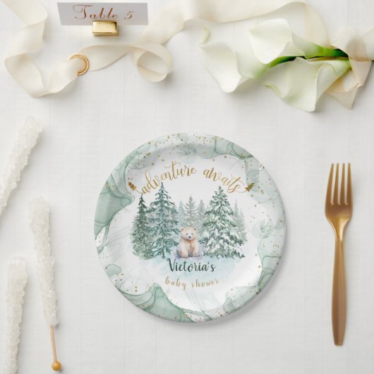 Assiettes En Carton Polar Bear Adventure Attend le Baby shower (Mariage)