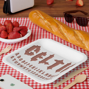 Assiettes En Carton Police alphabétique celtique