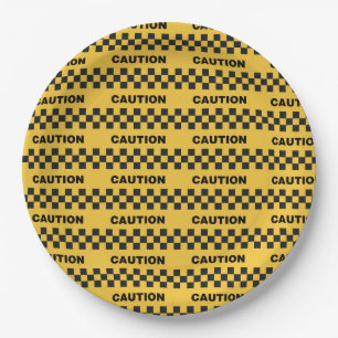 Assiettes En Carton Police - Attention