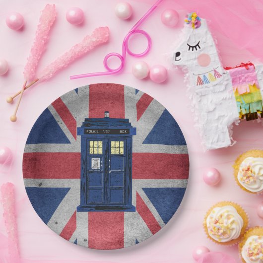 Assiettes En Carton Police bleue Boîte d'appel publique - Royaume-Uni (Fête)