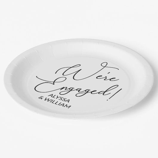 Assiettes En Carton Police de script moderne engagée (Angle)