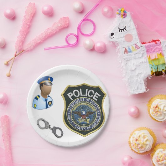 Assiettes En Carton Police des plaques de papier (Fête)