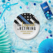 Assiettes En Carton Police Retraite Ligne bleue Drapeau Application de (Fête)