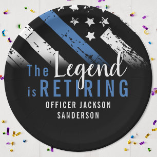 Assiettes En Carton Police Retraite Ligne bleue Indicateur Police