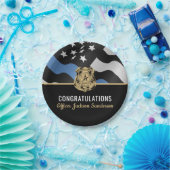 Assiettes En Carton Police Retraite Party Ligne bleue Félicitations (Fête)