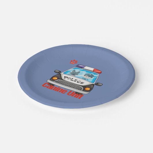 Assiettes En Carton Policier d'unité et chien policier canins dans la (Angle)