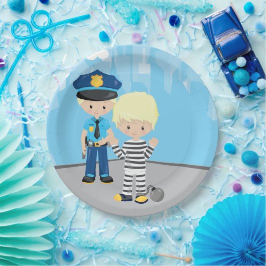 Assiettes En Carton Policier mignon (Fête)