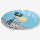 Assiettes En Carton Policier mignon (Angle)