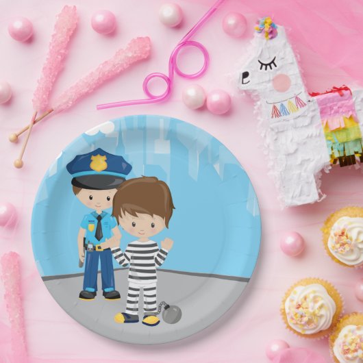 Assiettes En Carton Policier mignon (Fête)