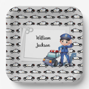 Assiettes En Carton Policier pour enfants