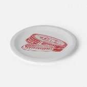 Assiettes En Carton Polis à chaussures rouges (Angle)