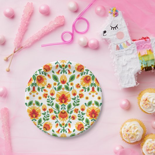 Assiettes En Carton 💛🧡❤️Polissage époustouflante Wycinanki folkloriq (Fête)