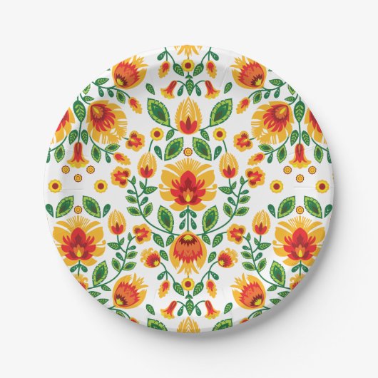 Assiettes En Carton 💛🧡❤️Polissage époustouflante Wycinanki folkloriq (Devant)