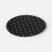 Assiettes En Carton Polka blanc chic point noir (Angle)
