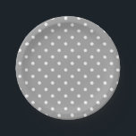 Assiettes En Carton Polka gris dot moderne glamour<br><div class="desc">Polka gris gris porte des plaques de papier glamour modernes. Personnalisez-le en y ajoutant votre propre nom ou autre texte.Voir mon magasin pour plus d'objets avec cette image. Si vous voyez un dessin qui n'est pas disponible sur votre produit désiré, n'hésitez pas à me contacter par mon magasin et je...</div>