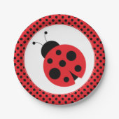 Assiettes En Carton Polkadot rouge et noir Ladybug Party Plaques (Devant)