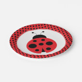 Assiettes En Carton Polkadot rouge et noir Ladybug Party Plaques (Angle)