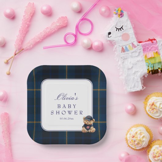 Assiettes En Carton Polo Teddy Bear Baby Shower (Fête)