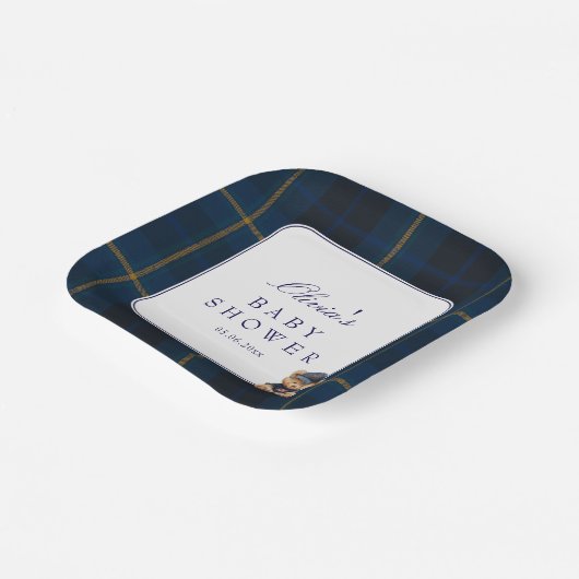 Assiettes En Carton Polo Teddy Bear Baby Shower (Angulaire)