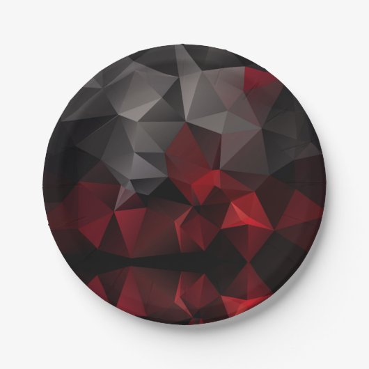 Assiettes En Carton Polygonal, noir et rouge (Devant)