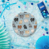 Assiettes En Carton Poméranie Paw-prints et os de chien (Fête)