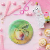 Assiettes En Carton pomme aquarelle (Fête)