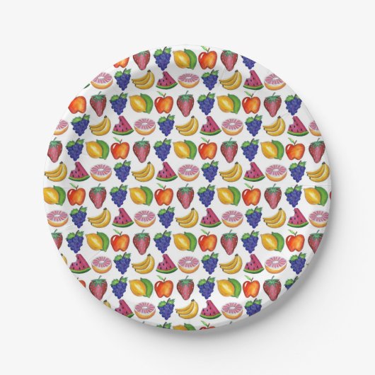 Assiettes En Carton Pomme Banane citron citron Lime Raisins Fruit Berr (Devant)