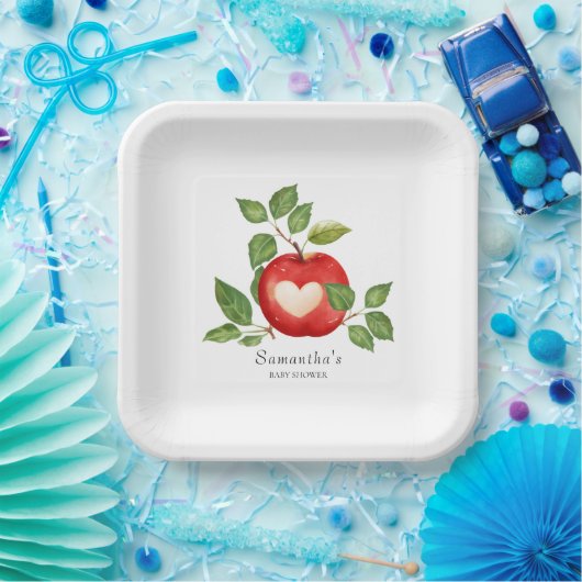 Assiettes En Carton Pomme de nos yeux Automne Harvest Baby shower rust (Fête)