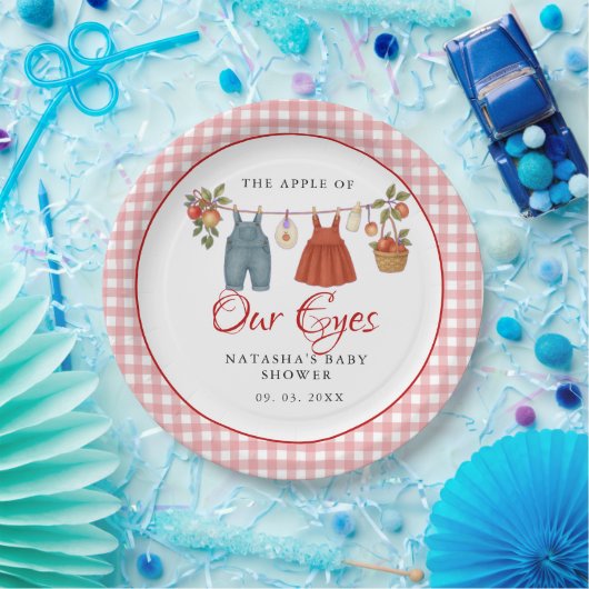 Assiettes En Carton Pomme de nos yeux Fruit baby shower d'automne merc (Fête)