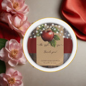 Assiettes En Carton Pomme de notre oeil Baby shower d'automne rustique