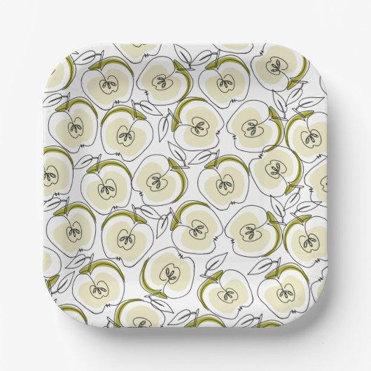 Assiettes En Carton Pomme de plaque de papier (Recto)