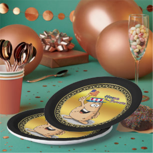 Assiettes En Carton Pomme de terre patriotique avec casquette américai