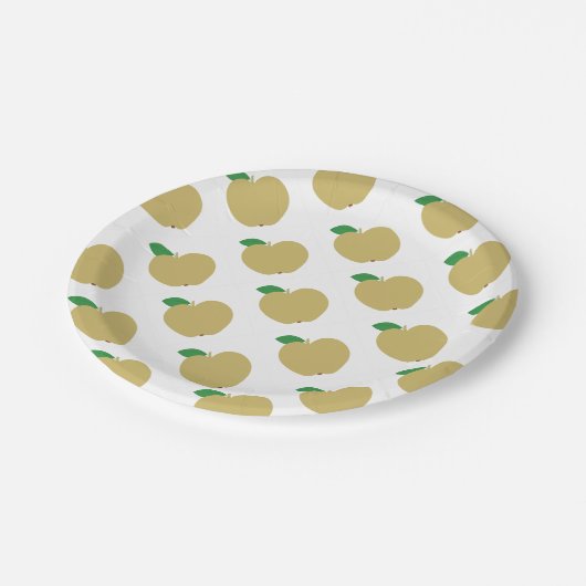 Assiettes En Carton Pomme dorée (Angle)