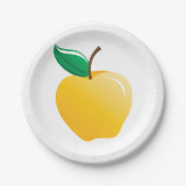 Assiettes En Carton Pomme jaune dorée (Devant)