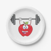 Assiettes En Carton Pomme Poids de levage Fitness Caractère de fruits (Devant)