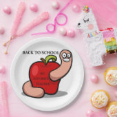 ASSIETTES EN CARTON POMME "RETOUR À L'ÉCOLE" (Fête)