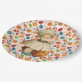 Assiettes En Carton Pomme sculptée et Halloween Citrouille coloré (Angle)